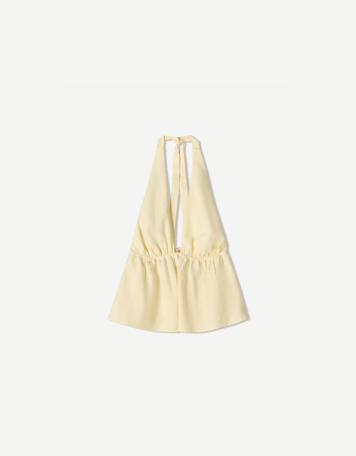 버쉬카 린넨블렌드 백리스 홀터 베스트 3805/741 YELLOW - 메인 이미지