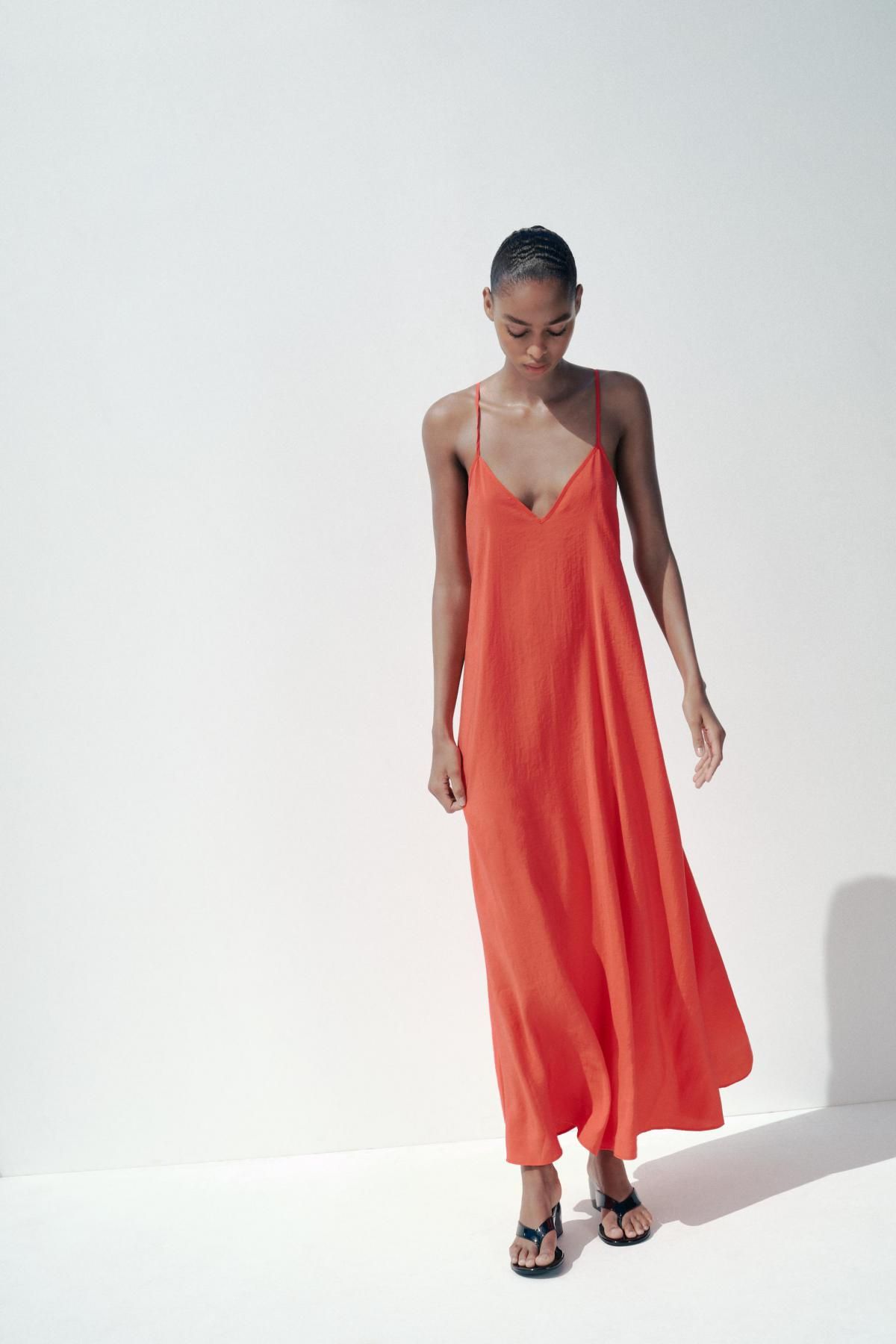자라 플루이드 미디 원피스 5721/220 RED / CORAL - 상세 이미지 3