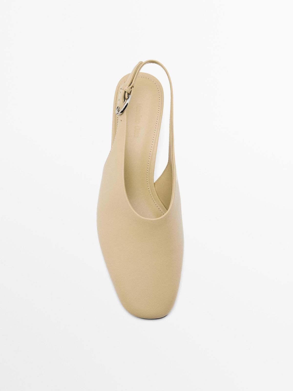 마시모두띠 베이지 슬링백 로우힐 펌프스 1401/650 BEIGE - 상세 이미지 3
