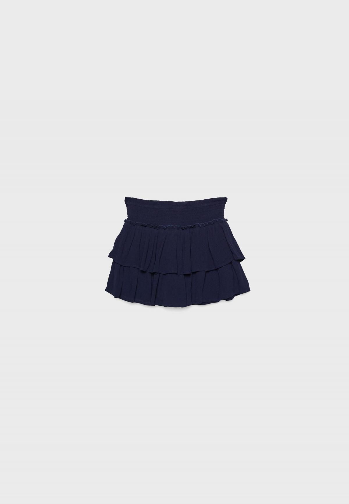 스트라디바리우스 스모크 밴딩 러플 미니 스커트 1369/476 NAVY BLUE - 상품 이미지
