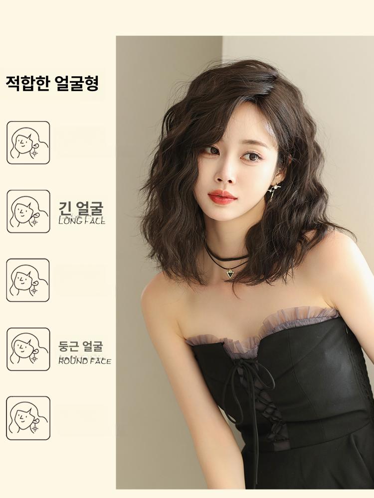 여성 웨이브  펌 가발 항암가발 42cm 블랙티 - 상세 이미지 3