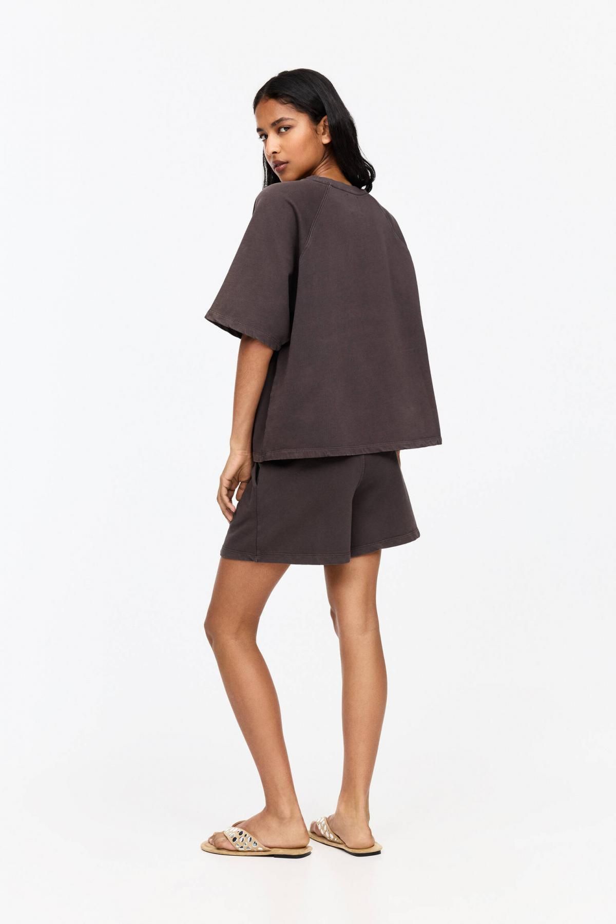 풀앤베어 워싱 코튼 트랙쇼트 밴딩 심플 7696/301 BROWN - 상세 이미지 4