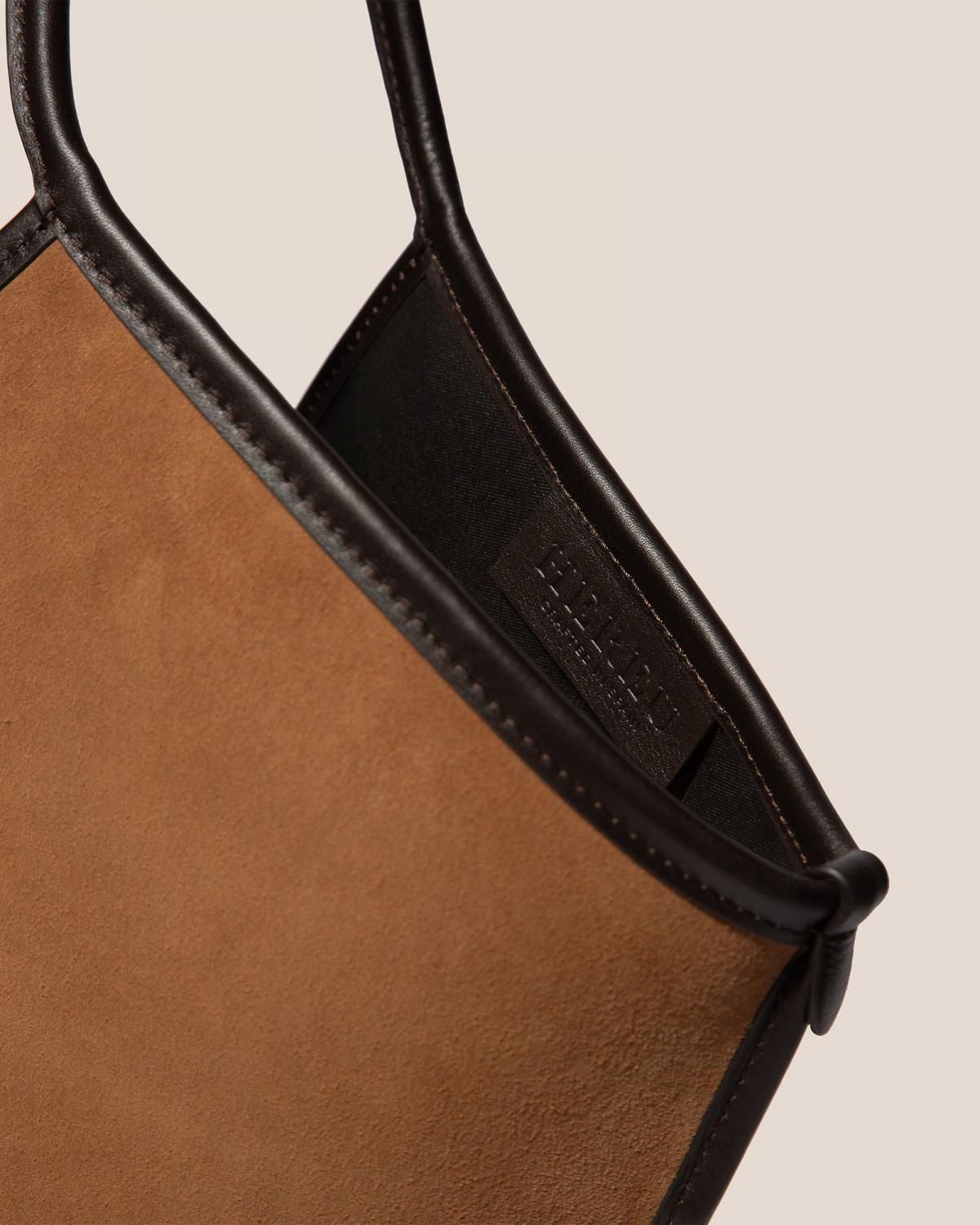 헤레우 CALELLA 스웨이드 가죽 베이직 토트백 7886807302360 TAN DARK BROWN - 상세 이미지 4
