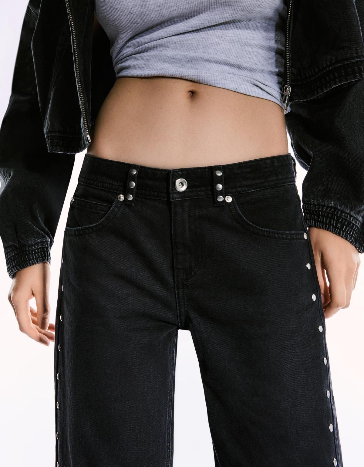 버쉬카 스터드 배기핏 블랙 데님 팬츠 5264/534 BLACK - 상세 이미지 5