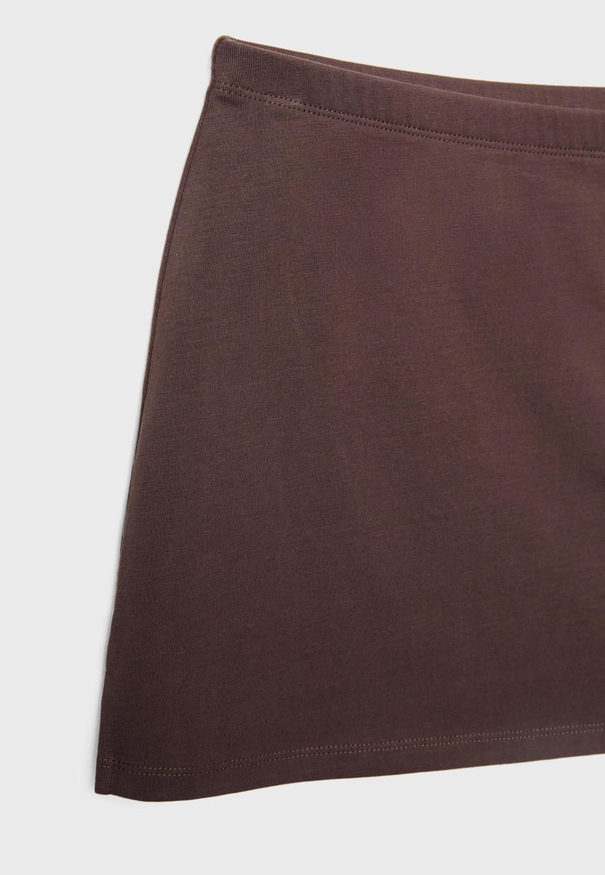 스트라디바리우스 코튼스판 미드라이즈 미니 스커트스커트 7693/665 BROWN - 상세 이미지 3