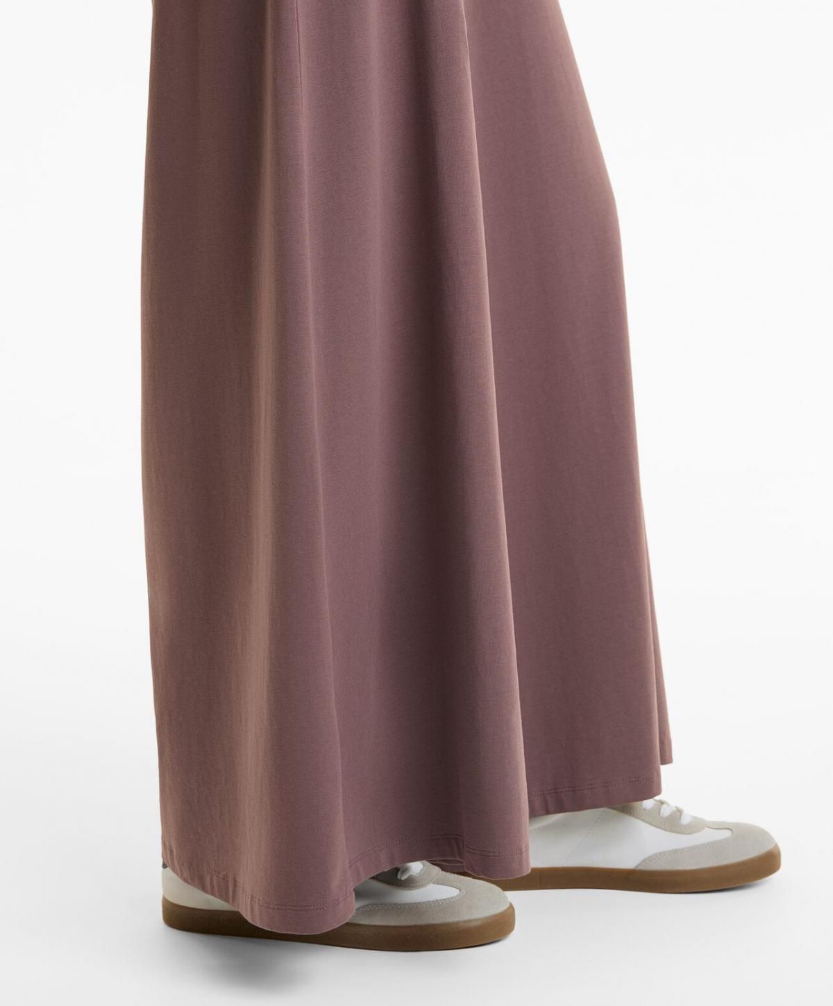 오이쇼 트렌디 폴드오버 웨이스트 코튼 블렌드 팔라조 와이드 팬츠 3363/736 - 상세 이미지 4