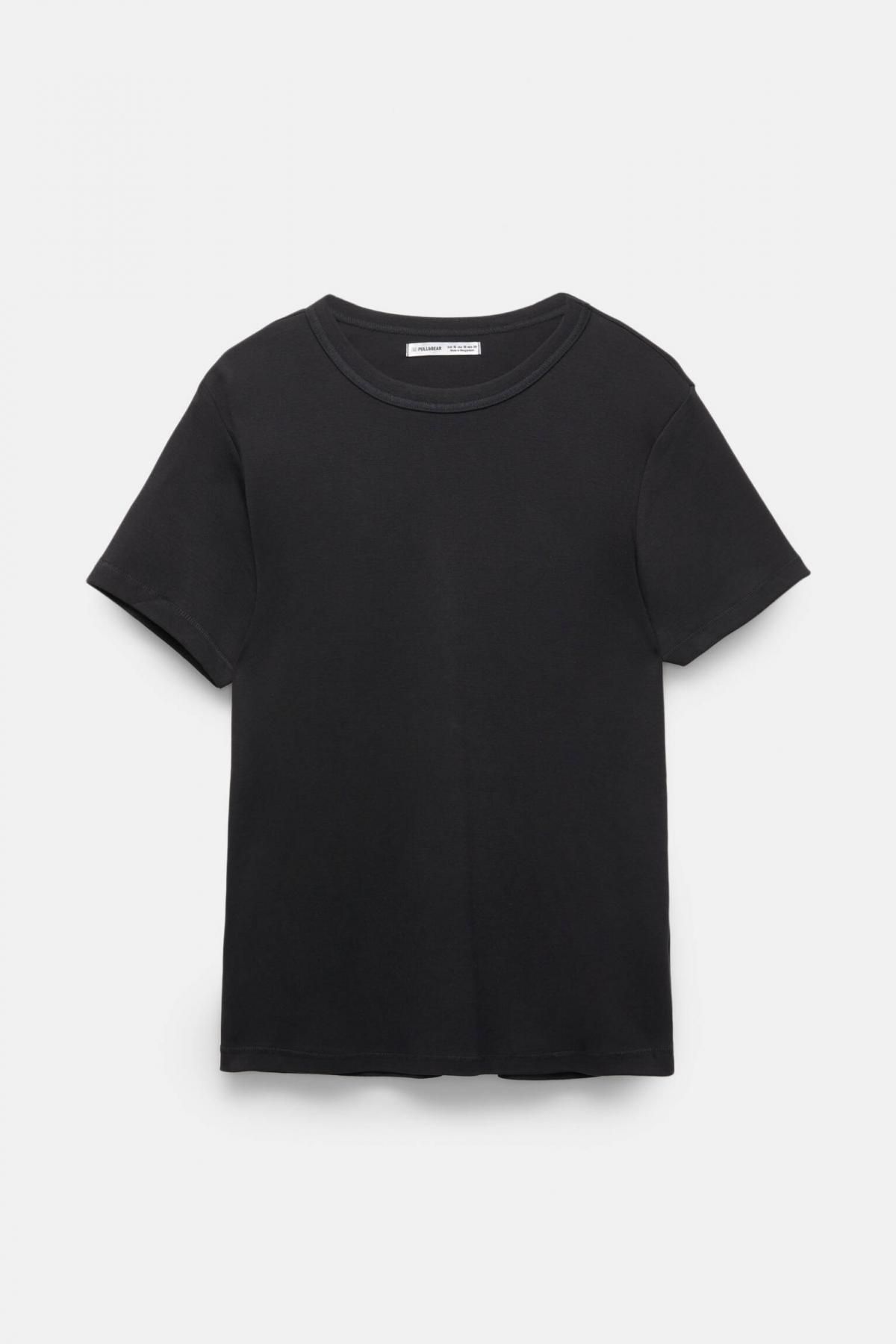 풀앤베어 미니멀 베이직 라운드넥 반팔 티셔츠 3245/317 BLACK - 상품 이미지