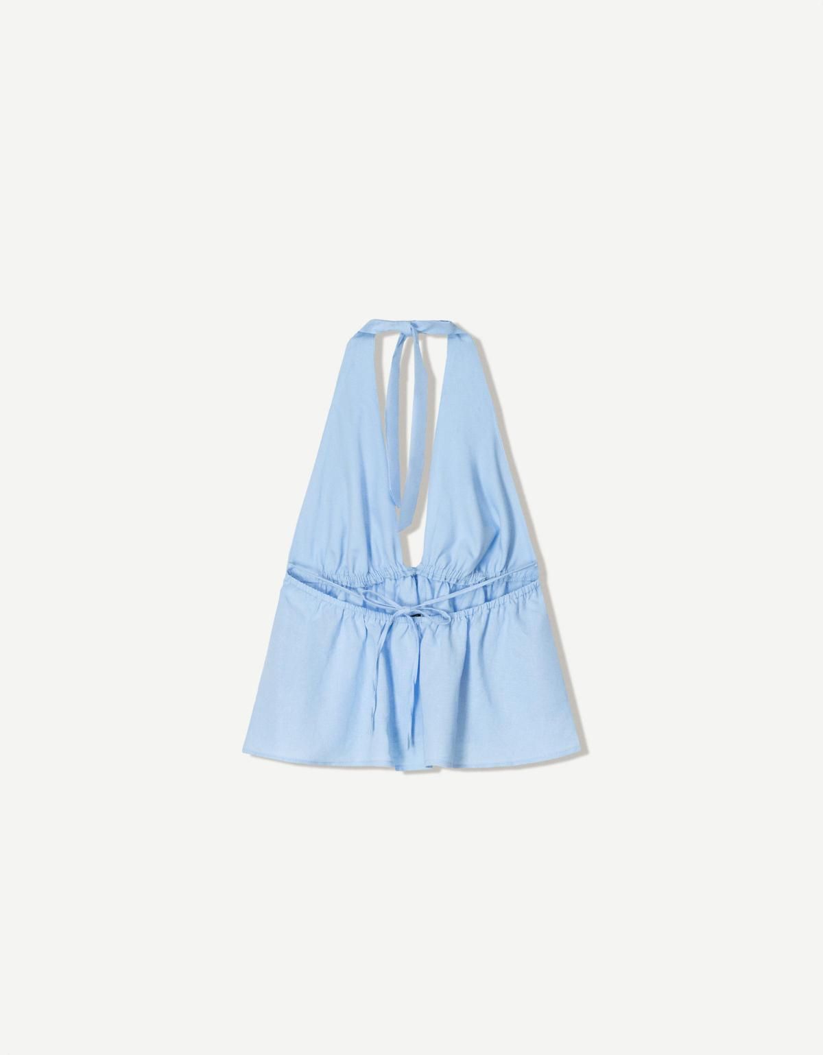 버쉬카 라이트블루 린넨블렌드 홀터 베스트 3805/741 LIGHT BLUE - 상세 이미지 5
