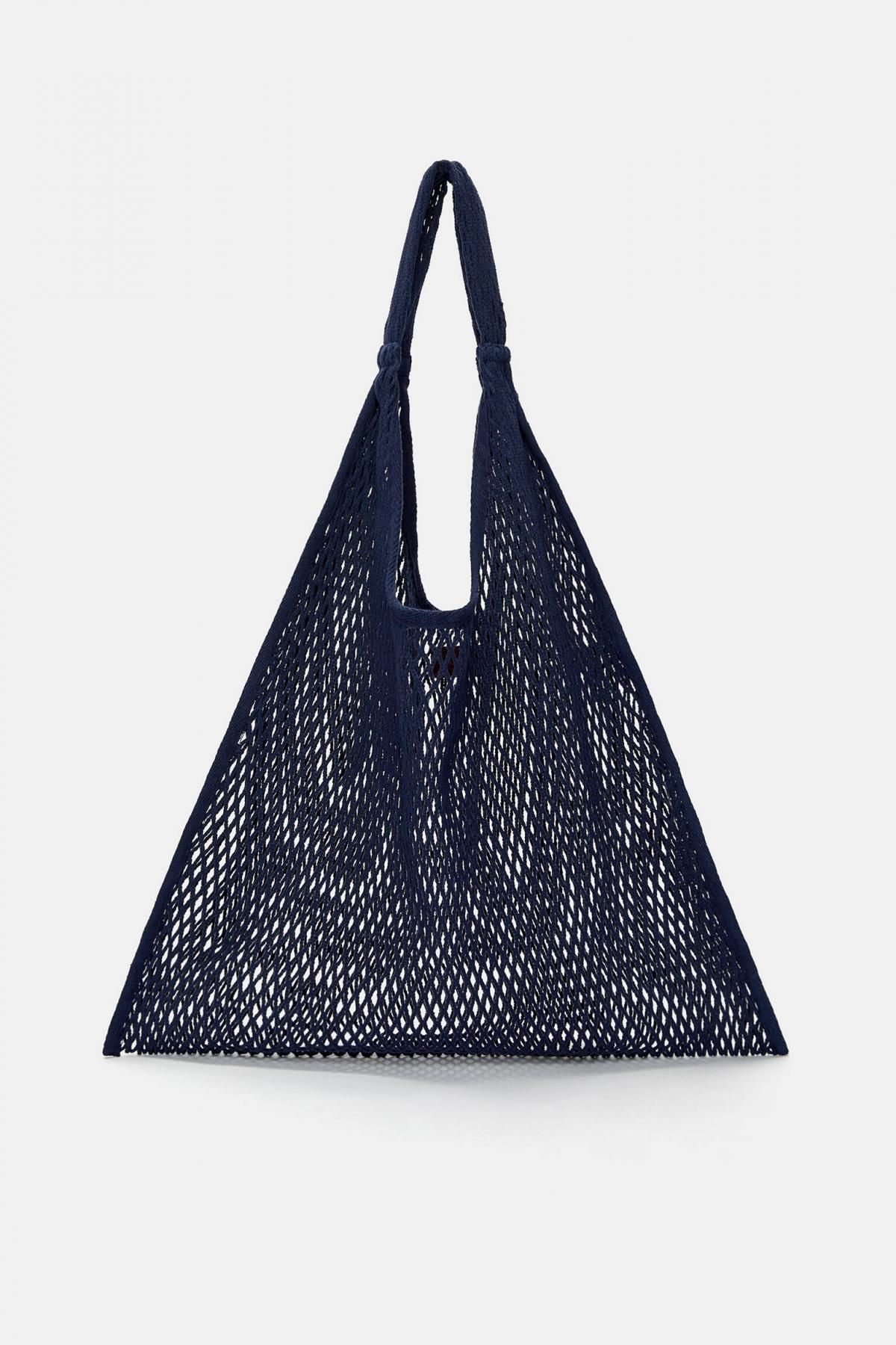 풀앤베어 메쉬 다크블루 쇼퍼백 4106/640 DARK BLUE - 메인 이미지