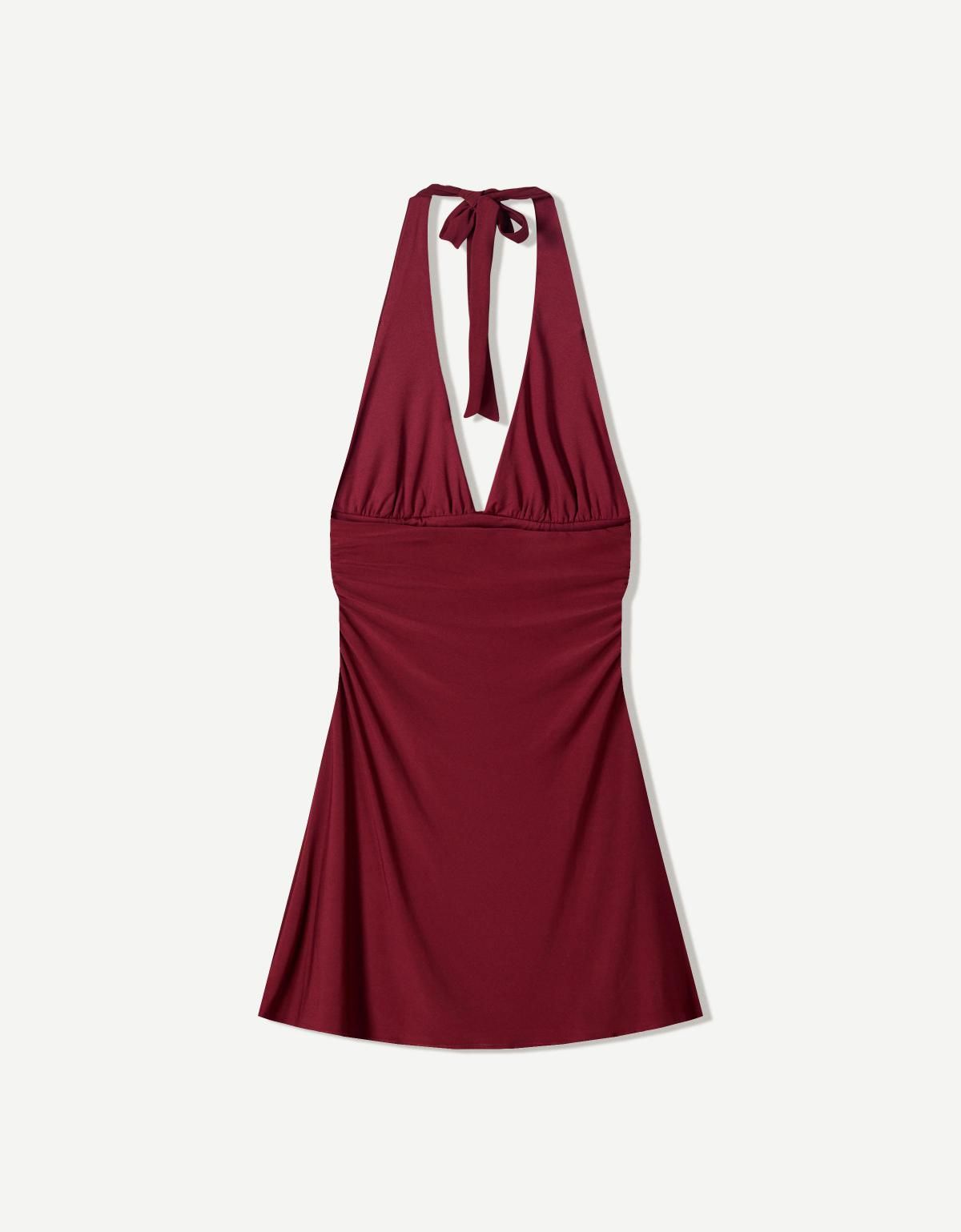 버쉬카 버건디 홀터넥 미니 원피스 0587/173 BURGUNDY - 상세 이미지 5