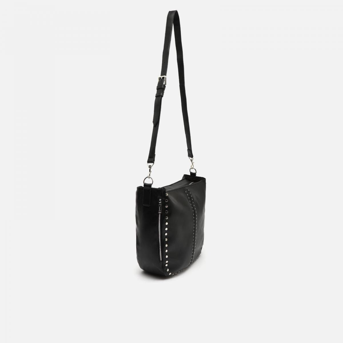 미사코 에지 메탈 디테일 소프트 가죽 효과 라지 호보백 JITAN-4900268002012 BLACK - 상세 이미지 2