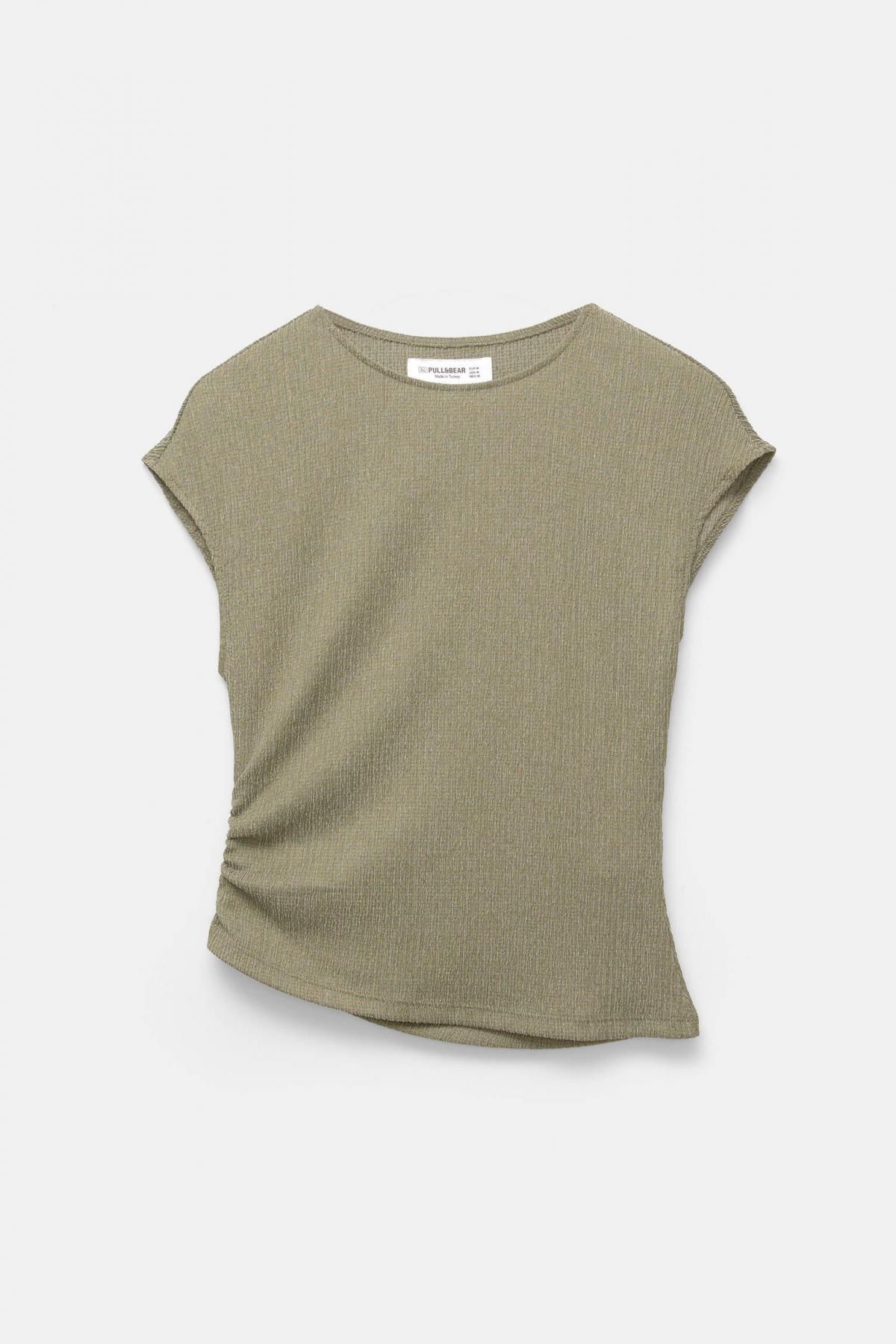 풀앤베어 미니멀 크레이프 라운드넥 반팔탑 3248/304 KHAKI - 상품 이미지