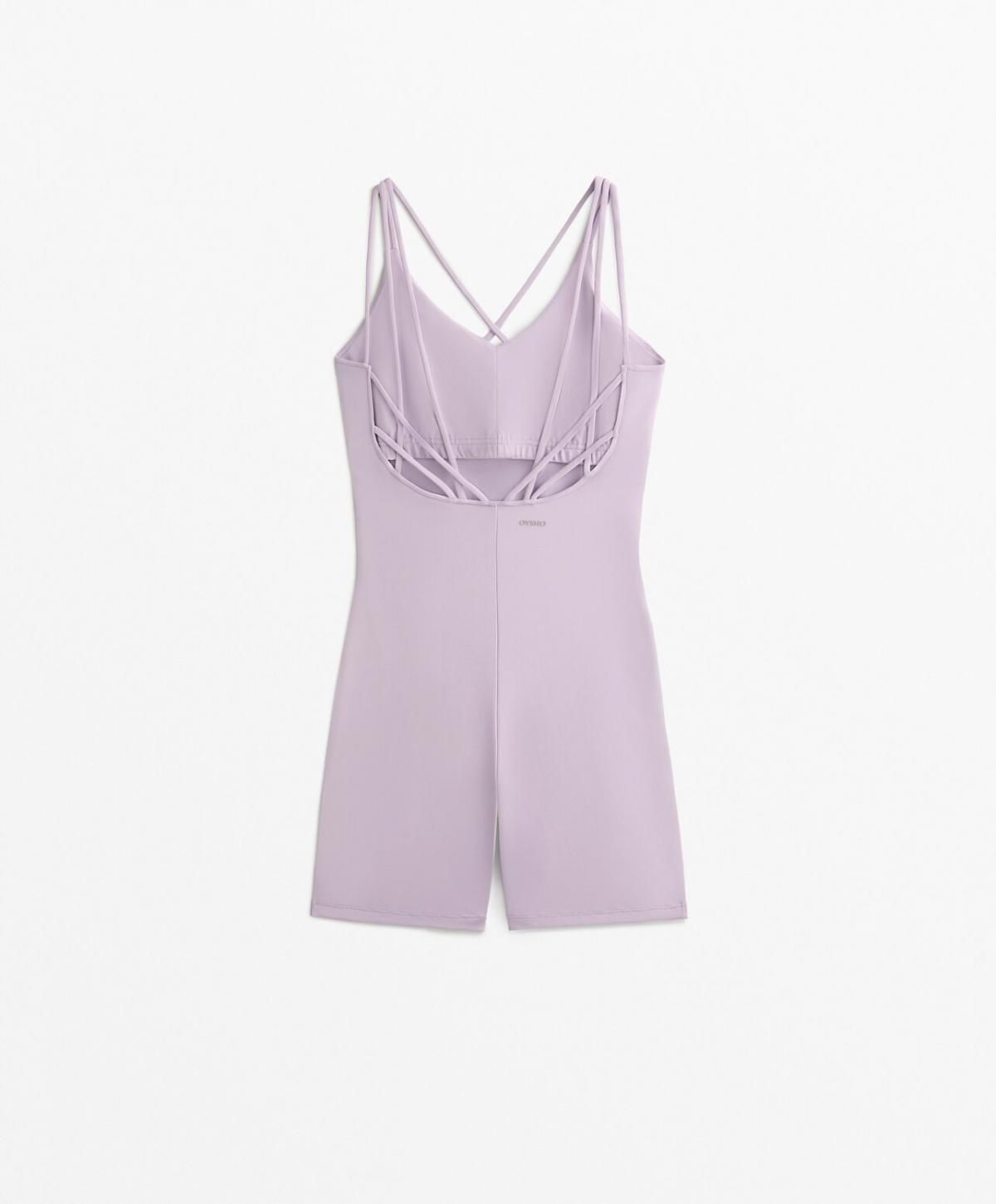 오이쇼 브러쉬드 소프트 테크니컬 더블 스트랩 숏 점프수트 3244/332 MAUVE - 상세 이미지 4