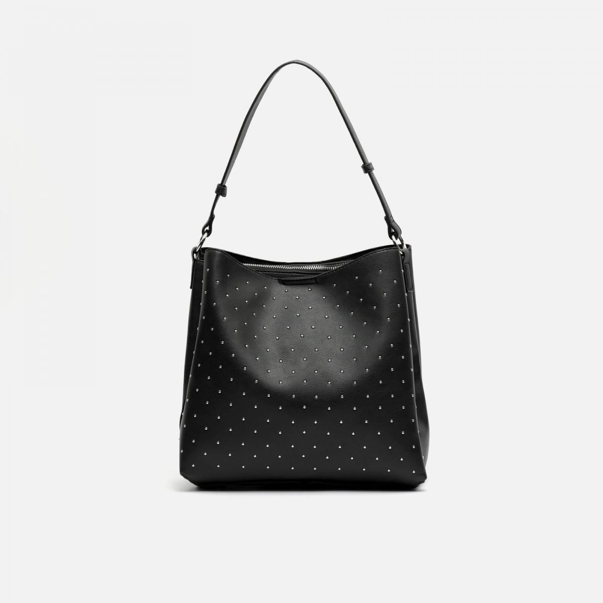 미사코 스터드 메탈디테일 블랙 라지 호보백 NICOLETA-4700448002012 BLACK - 상품 이미지