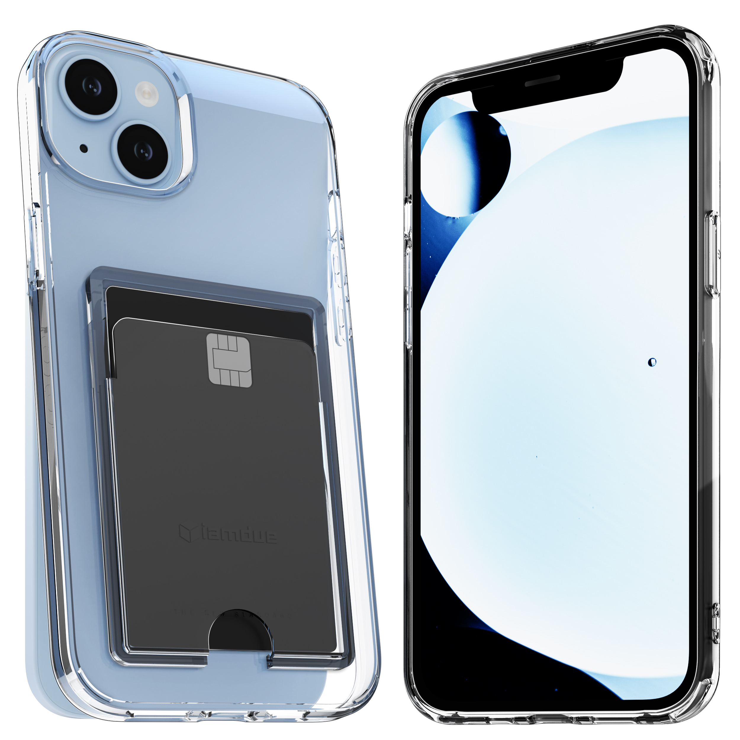 아이엠듀 변색방지 카드수납 케이스 2장 투명, 아이폰14 제품 이미지