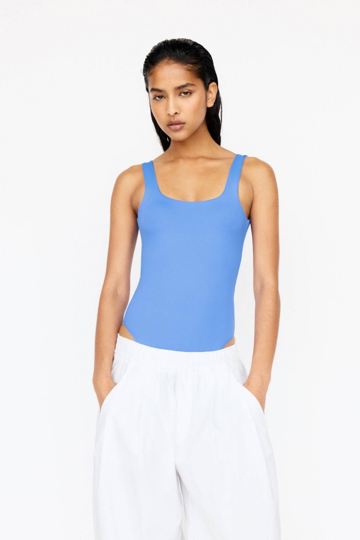 풀앤베어 테크니컬 스트랩 폴리아미드 바디수트 7150/321 MEDIUM BLUE - 상세 이미지 3