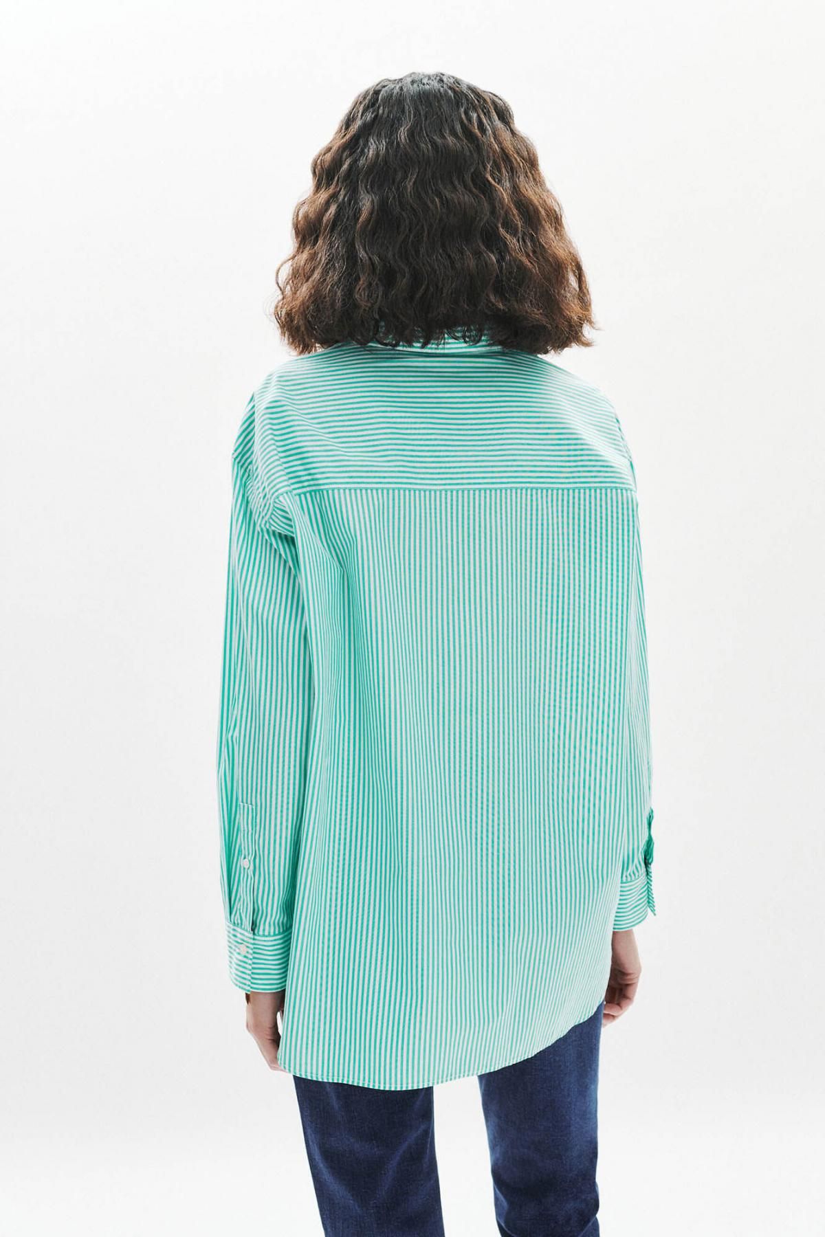 카롤 스트라이프 릴렉스핏 셔츠 Cbrendita 4319425 ESTAMPADO VERDE - 상세 이미지 2