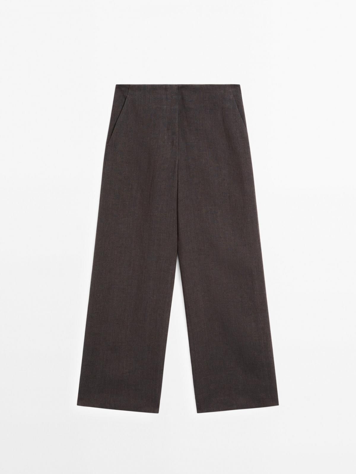 마시모두띠 라이트웨이트 린넨 스트레이트핏 팬츠 5042/914 DARK GREY - 메인 이미지