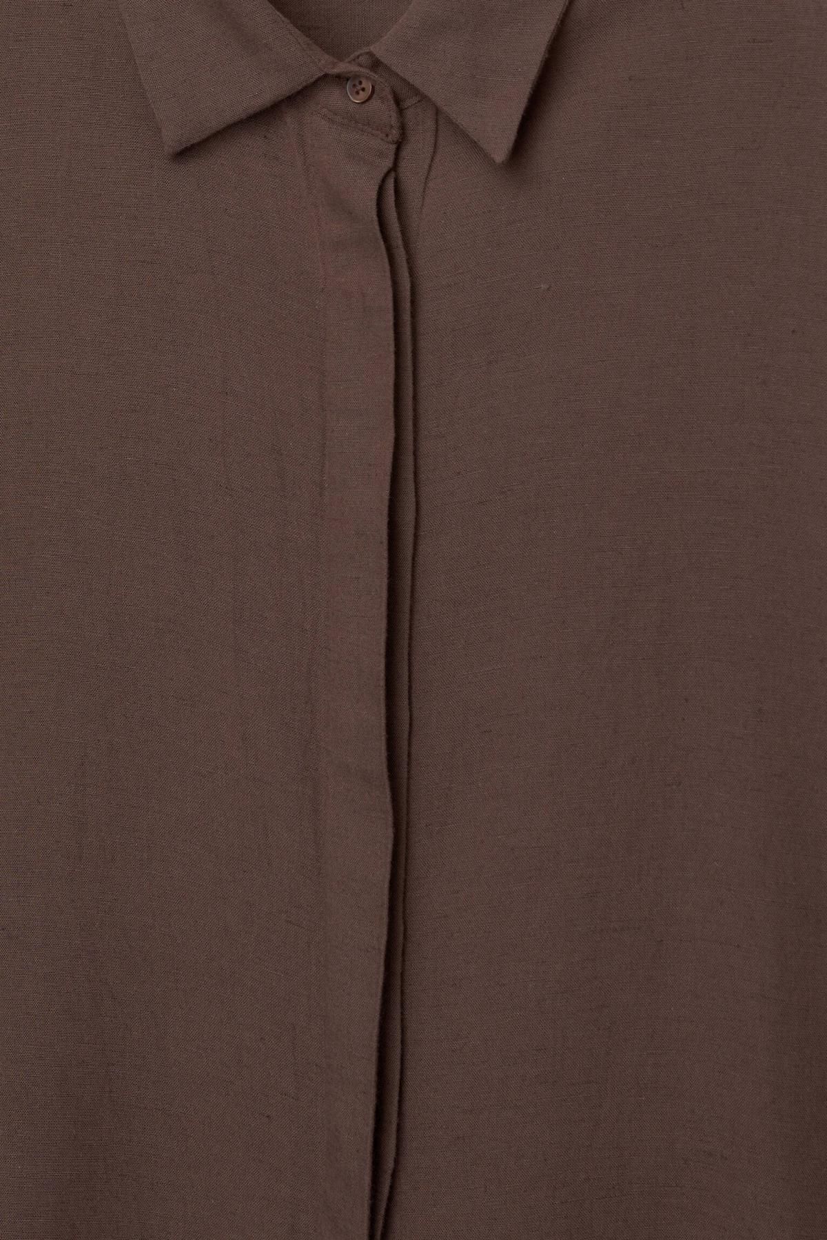 풀앤베어 내추럴 린넨 블렌드 반팔 셔츠 7472/336 BROWN 이미지 7