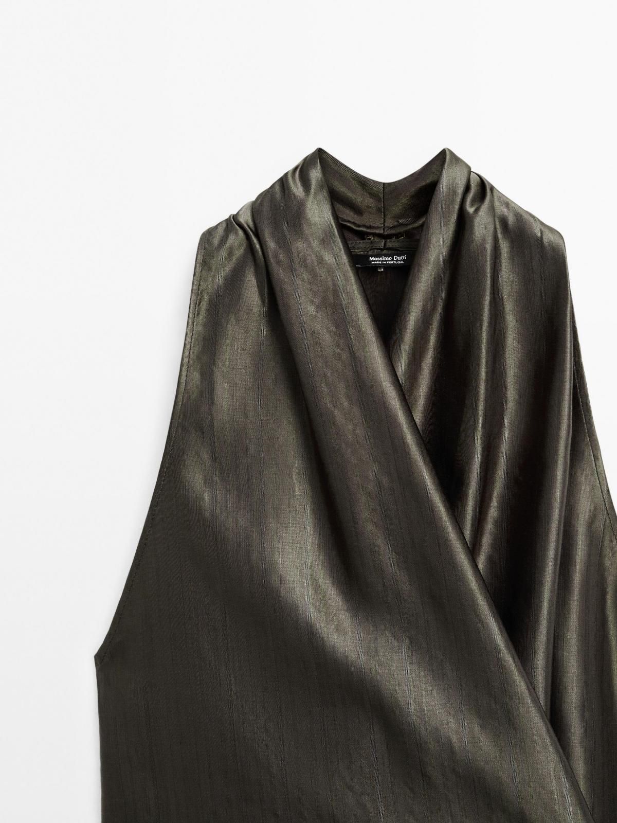 마시모두띠 자카드 크로스 홀터넥 탑 5110/711 DARK GREEN - 상세 이미지 4