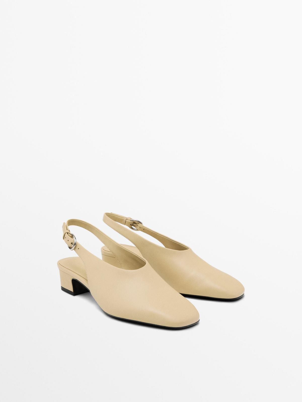 마시모두띠 베이지 슬링백 로우힐 펌프스 1401/650 BEIGE - 상세 이미지 2