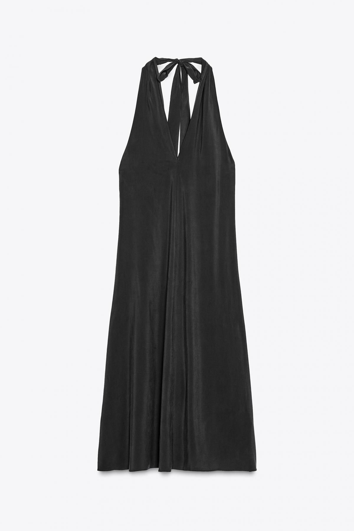 자라 타이 오픈백 플루이드 미디 홀터넥 원피스 8039/116 BLACK - 메인 이미지
