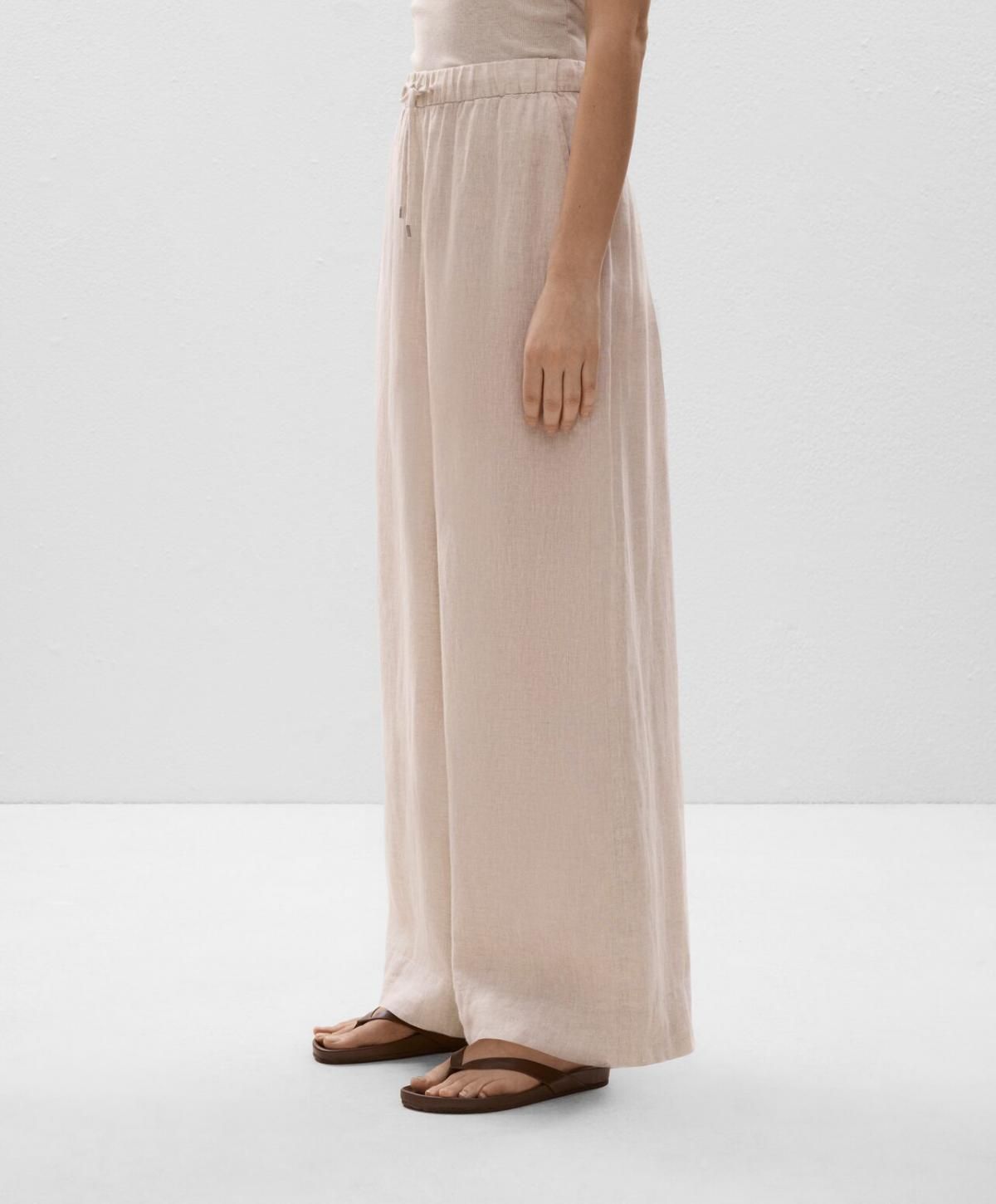 오이쇼 린넨 와이드 스트레이트 팬츠 1738/325 SANDMELANGE - 상품 이미지