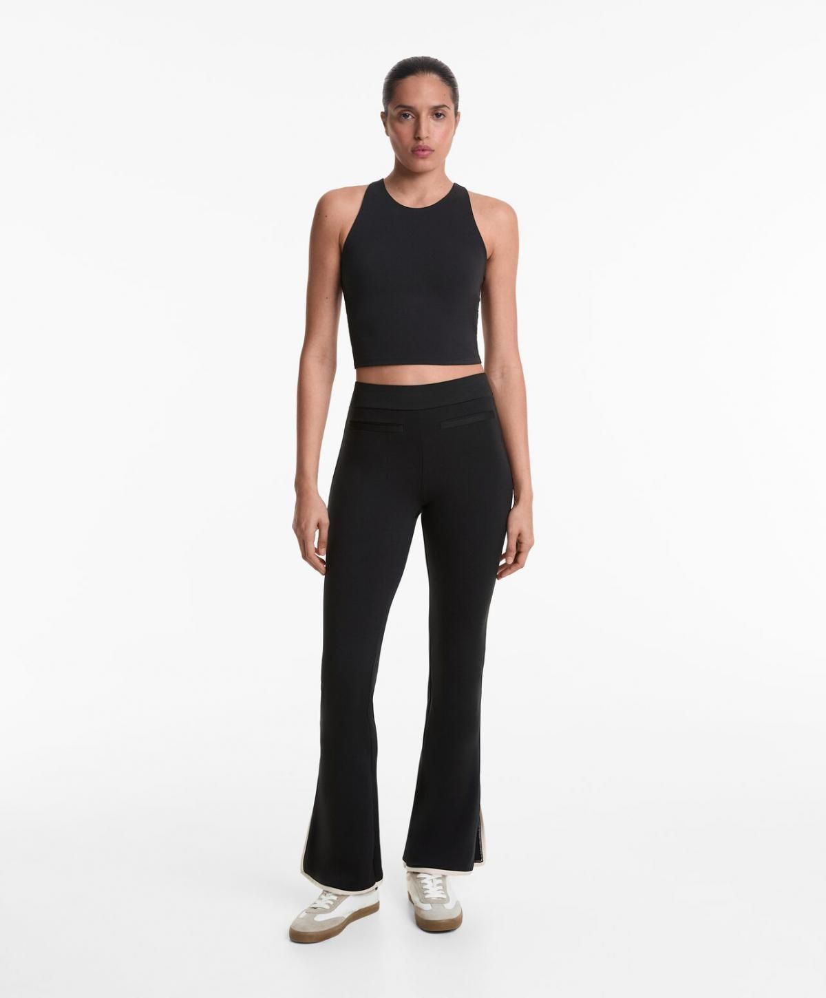 오이쇼 하이웨이스트 네오프렌 테크니컬 배색 플레어 팬츠 3219/231 BLACK - 상세 이미지 2