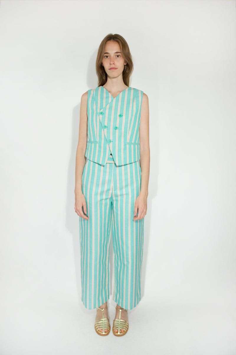 타이니코튼 스트라이프 와이드 팬츠 SS25-689M25 ONE COLOR - 상세 이미지 3