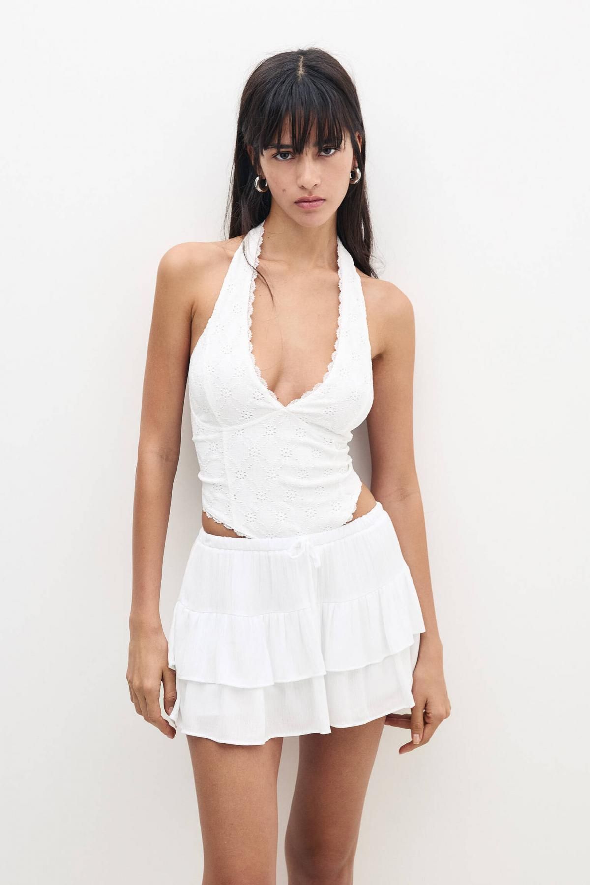 풀앤베어 프릴 레이어드 밴딩 화이트 스커트팬츠 3360/349 GREY - 상세 이미지 2