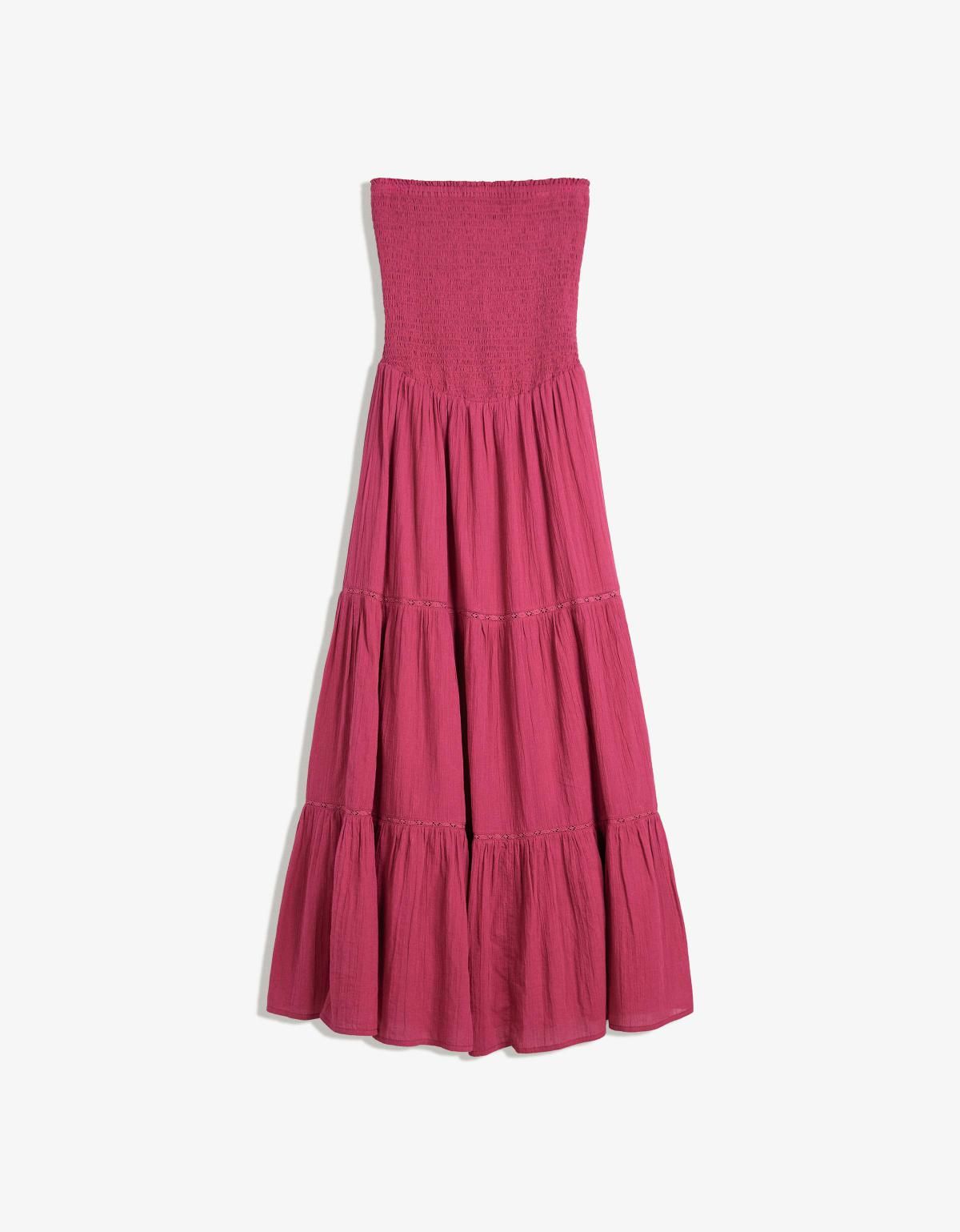 버쉬카 플라운스 오프숄더 미디 원피스 5847/105 FUCHSIA - 메인 이미지