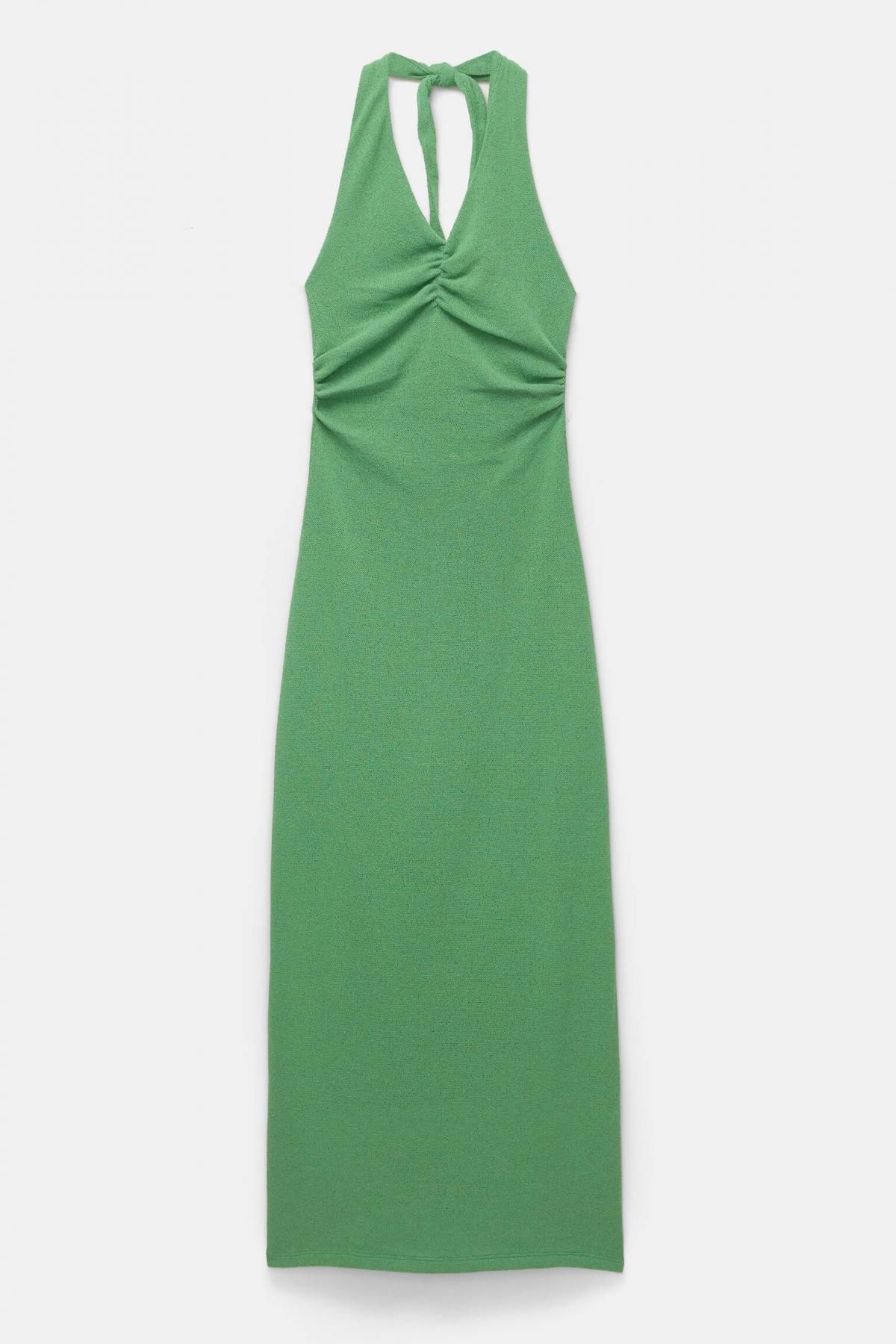 풀앤베어 트렌디 니트 홀터넥 미디 원피스 7394/327 MEDIUM GREEN - 메인 이미지