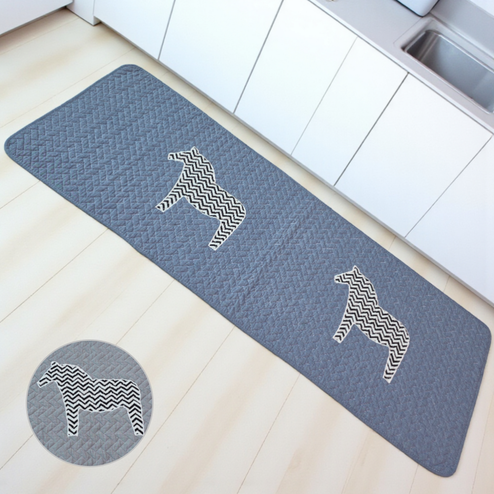 홈집합 고급 퀼트 면 미끄럼방지 빨아쓰는 주방 화장실 베란다 발매트 그레이, 50x130cm