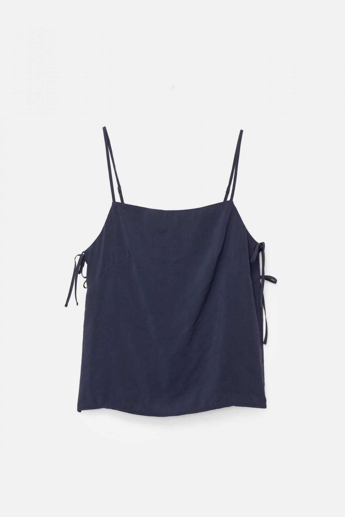 풀앤베어 리본 스트랩 슬릿 민소매 탑 7472/369 NAVY - 메인 이미지