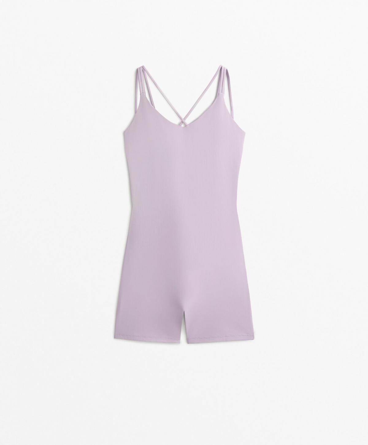 오이쇼 브러쉬드 소프트 테크니컬 더블 스트랩 숏 점프수트 3244/332 MAUVE - 상품 이미지