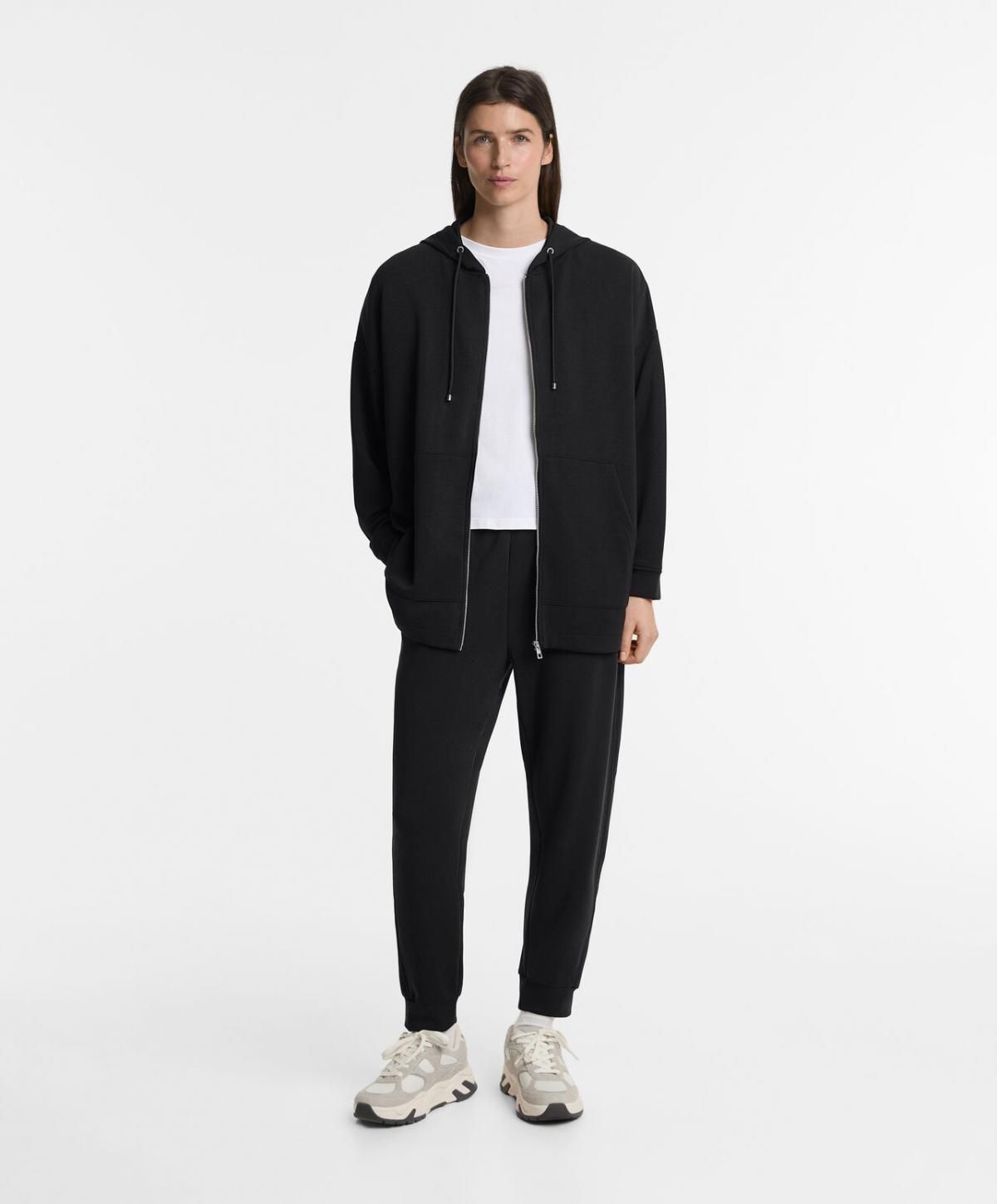 오이쇼 오버핏 소프트터치 모달 집업후드 4766/791 BLACK - 상세 이미지 3