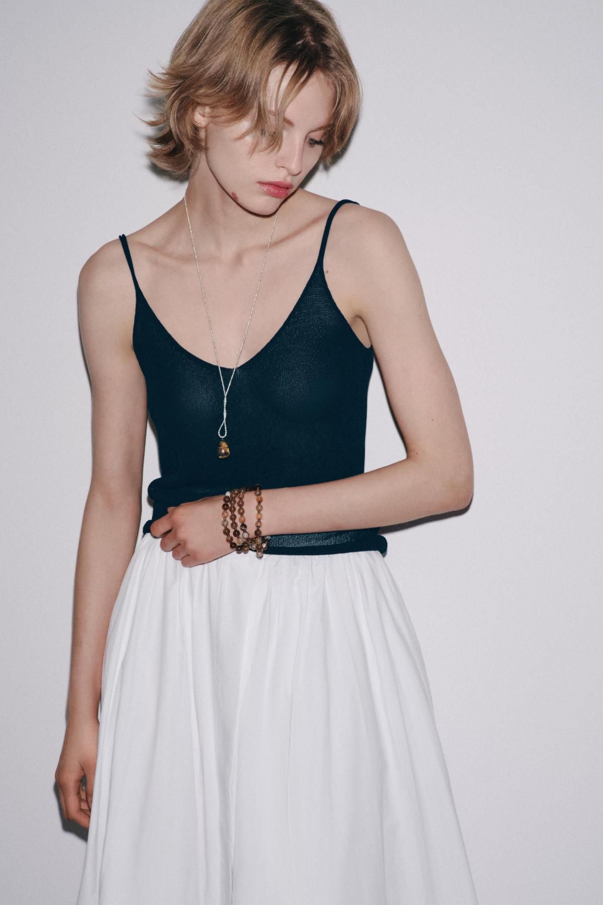 자라 미디멀 화이트 포플린 미디 스커트 2731/106 WHITE - 상세 이미지 3