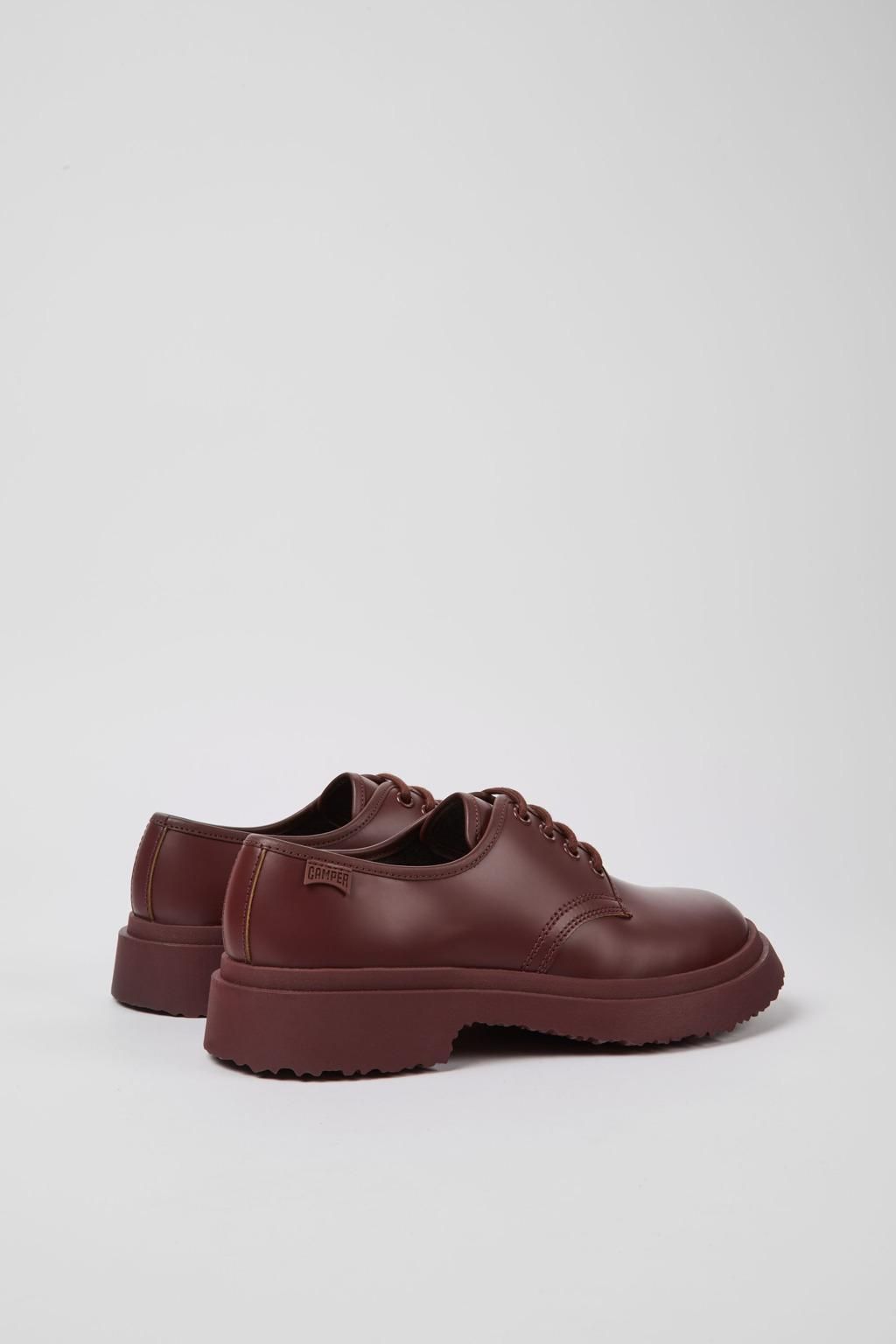 캠퍼 버건디 레더 레이스업 로퍼 Walden K201459-003 BURGUNDY - 상세 이미지 3