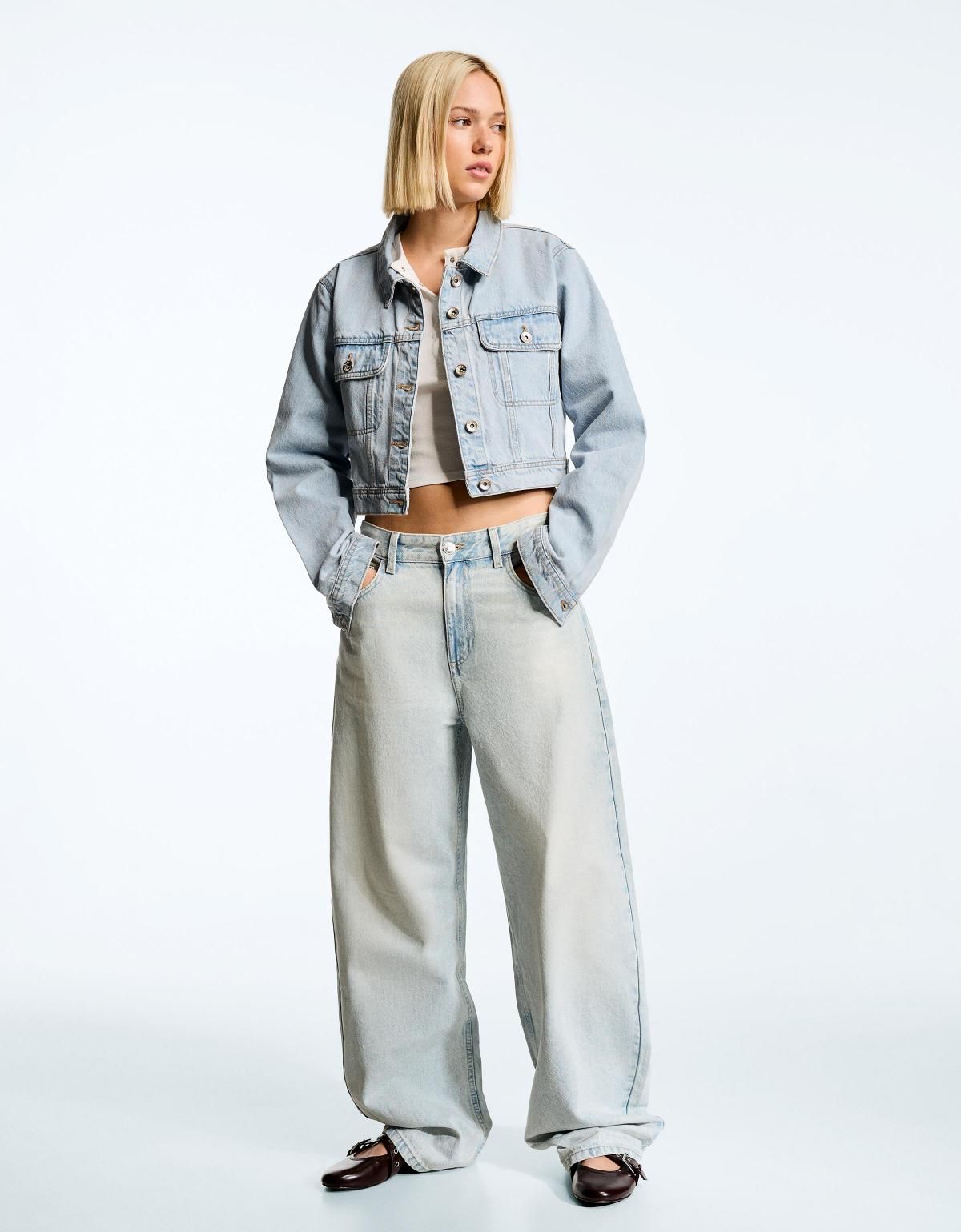 버쉬카 크롭 데님 재킷 1397/335 LIGHT BLUE - 상세 이미지 3
