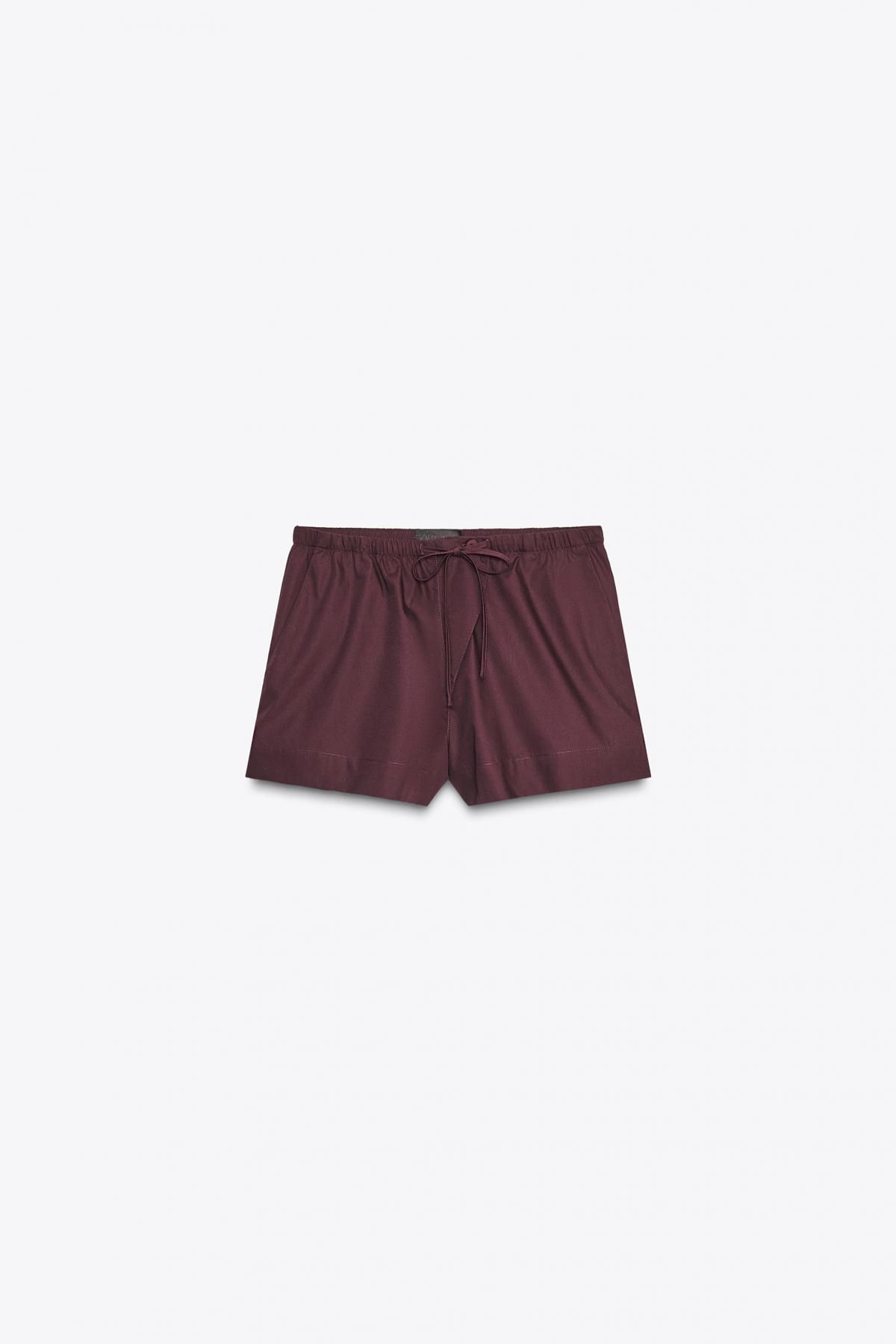 자라 베이직 코튼 포플린 미니 반바지 6929/504 BURGUNDY - 메인 이미지
