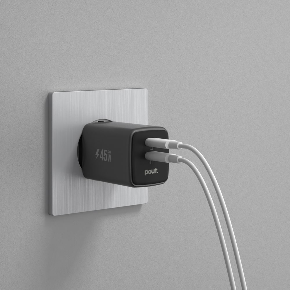 파우트 45W PD 3.0 PPS GaN 초고속 멀티 충전기 어댑터 블랙 이미지 7