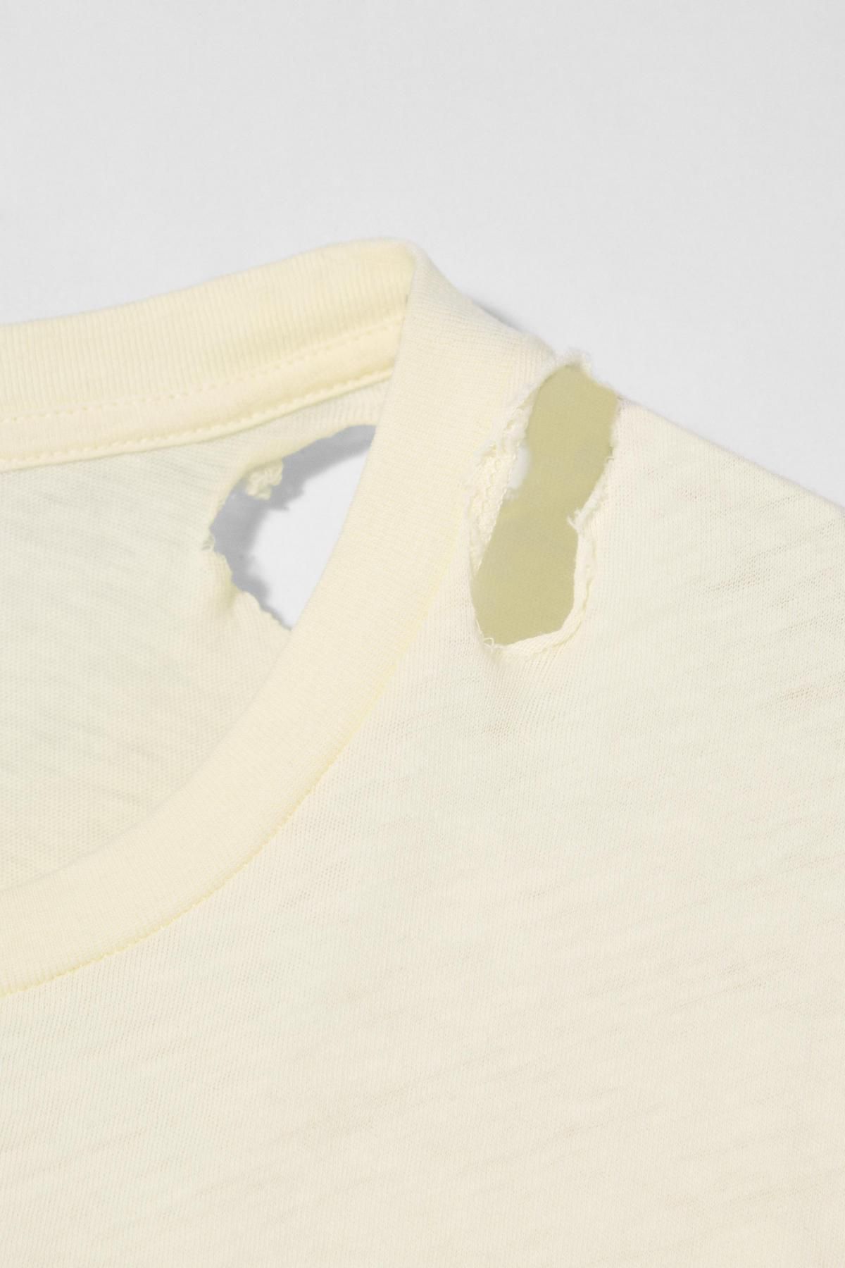 자라 트렌디 디스트로이드 반팔 티셔츠 X 케이트 모스 0858/100 OYSTER-WHITE - 상세 이미지 3