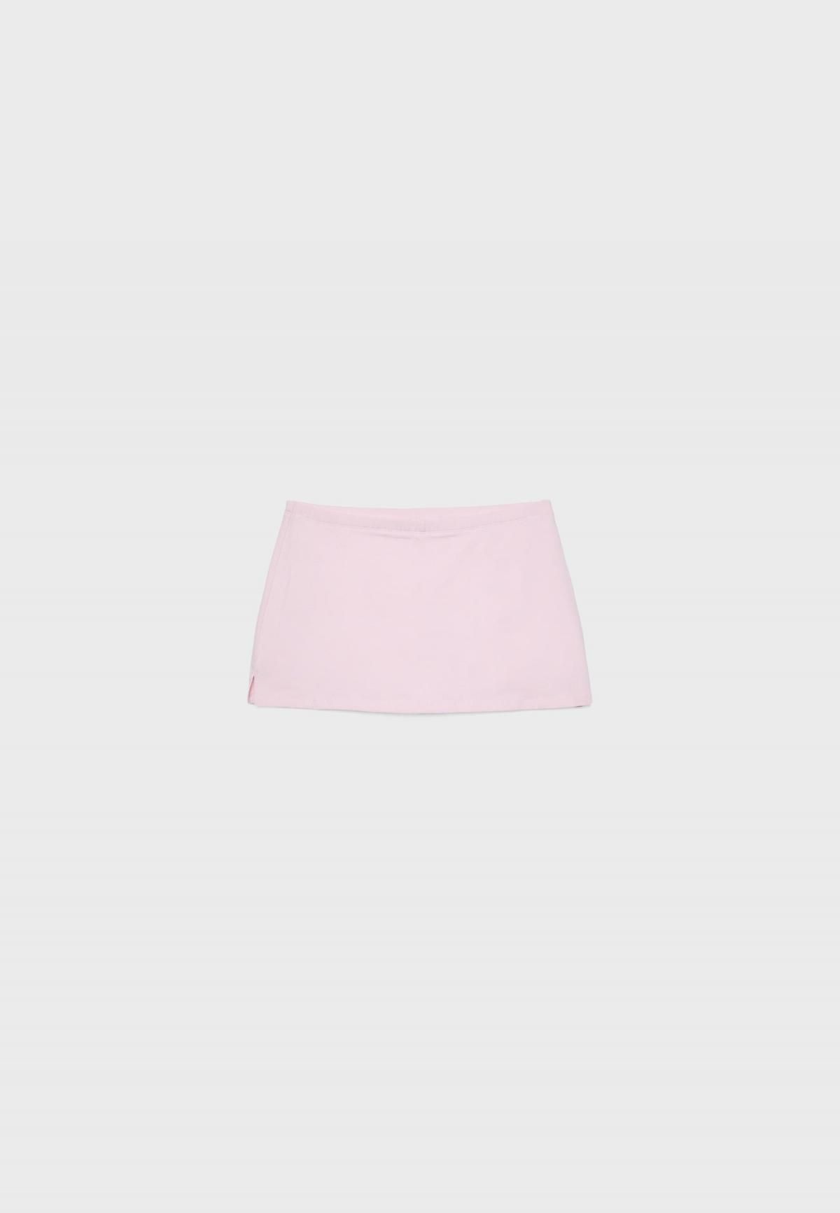 스트라디바리우스 코튼엘라스테인 미드라이즈 미니 스커트 팬츠 7693/665 PASTEL PINK - 상품 이미지