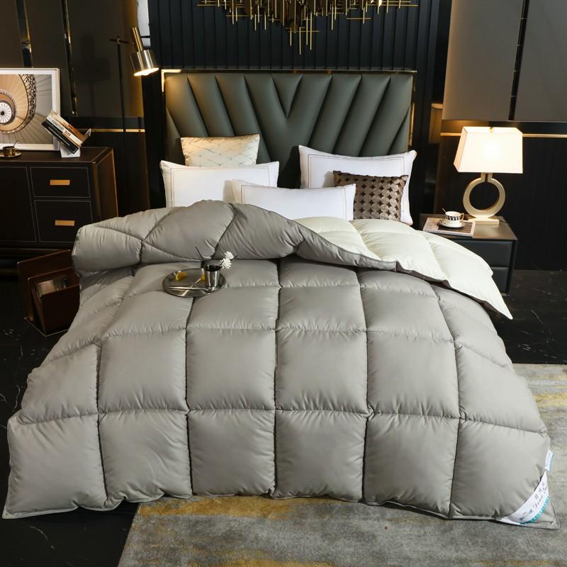 학생 기숙사 이불 구스이불 화이트 겨울용 보온 양면 브라이트 레드 150x200cm 싱글 3kg - 상세 이미지 5