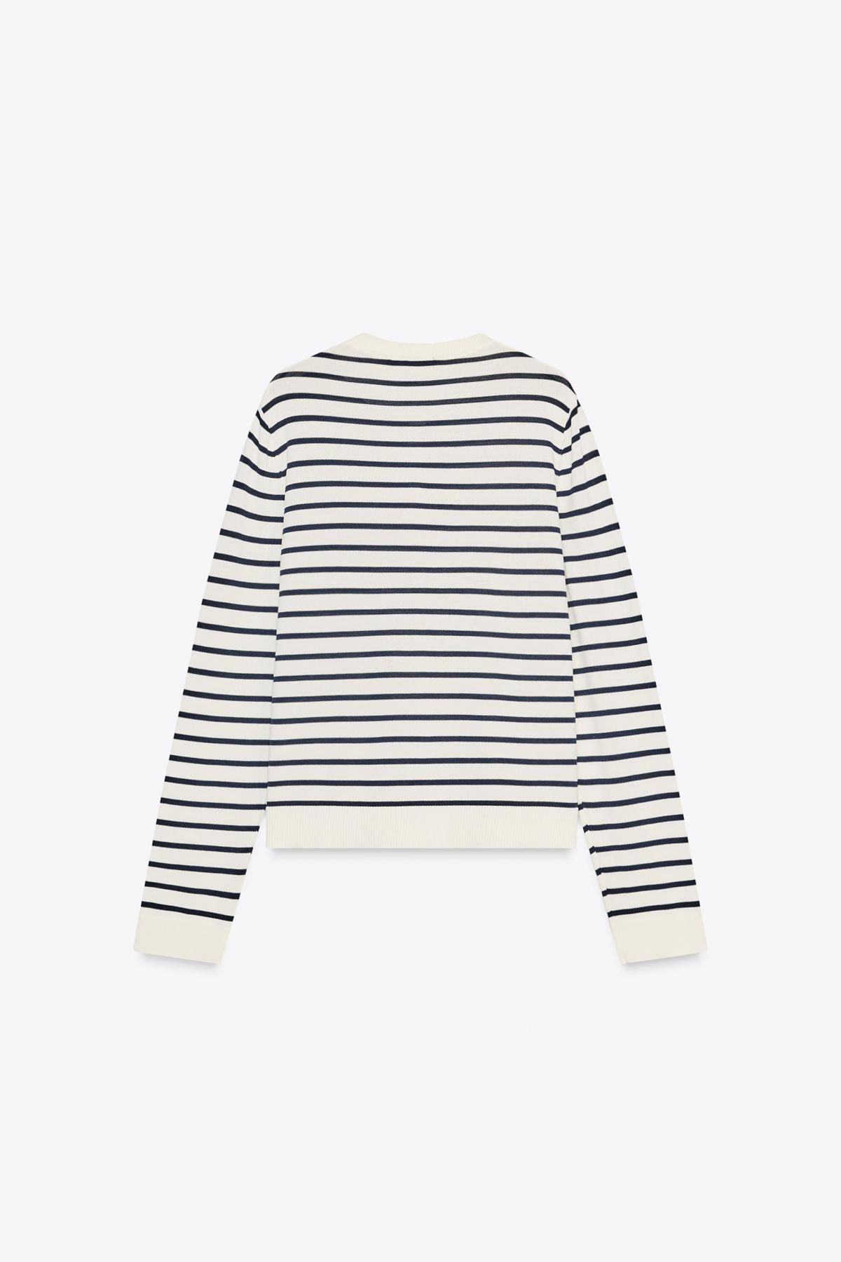 자라 스트라이프 라운드넥 버튼업 카디건 5755/051 STRIPED - 상세 이미지 5