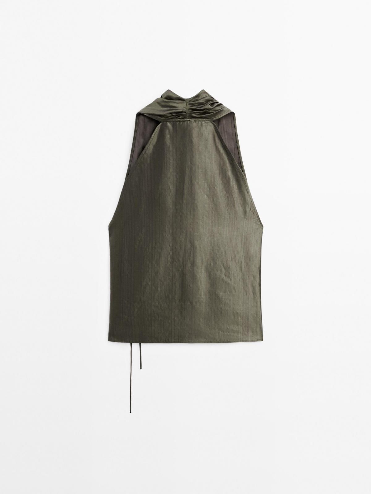 마시모두띠 자카드 크로스 홀터넥 탑 5110/711 DARK GREEN - 상세 이미지 2