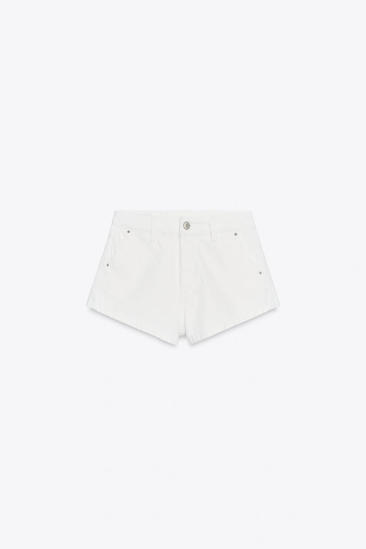 자라 미드웨이스트 데님 반바지 0541/001 WHITE - 메인 이미지