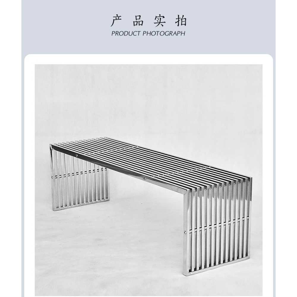 스텐 벤치 의자 화분 발코니 스틸 대기실 마당 공원 120cm 이미지 6