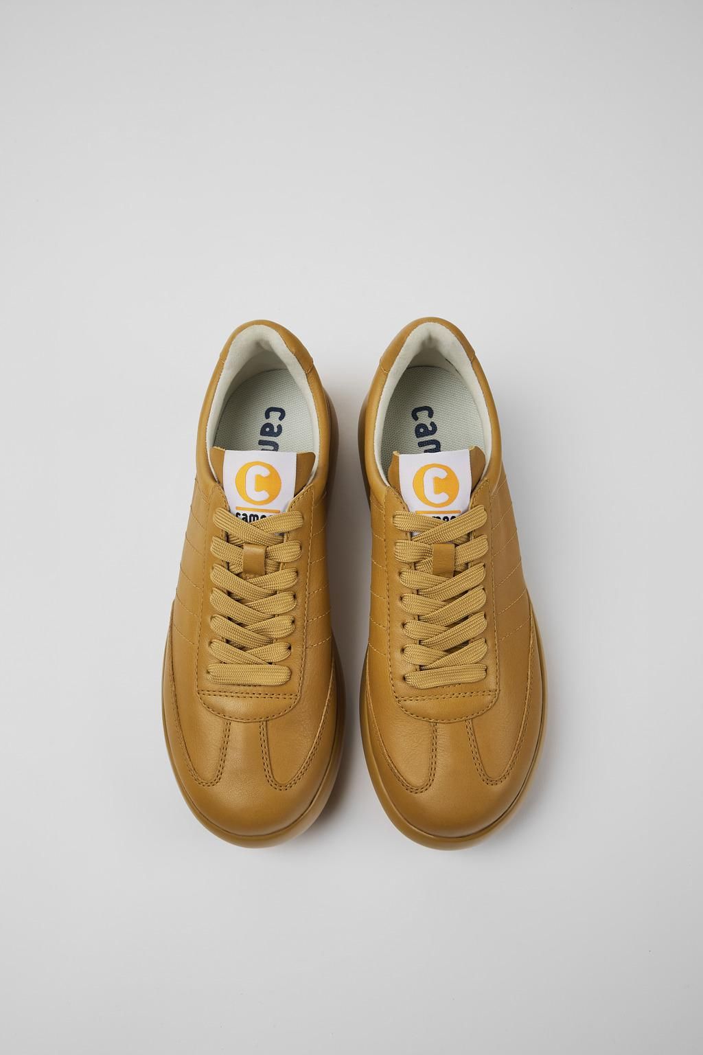 캠퍼 어반 컴포트 브라운 레더 여성 로우탑 스니커즈 Pelotas XLite K201392-003 BROWN - 상세 이미지 4