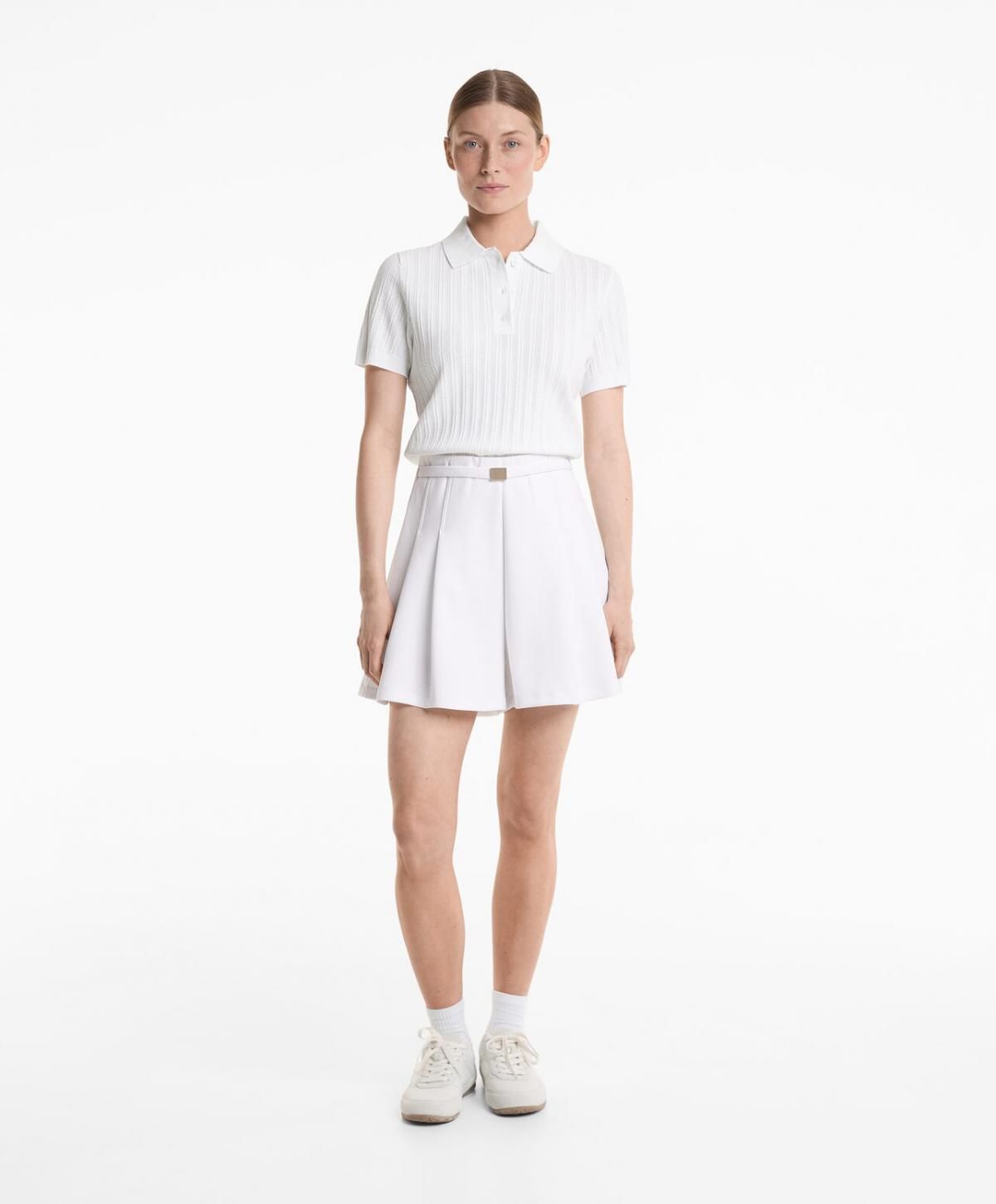 오이쇼 테크니컬 플리츠 버클 코튼 반바지 1932/732 WHITE - 상세 이미지 3